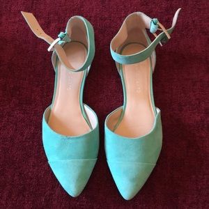 Aqua Franco Sarto Suede D'orsay Flats Ankle Strap